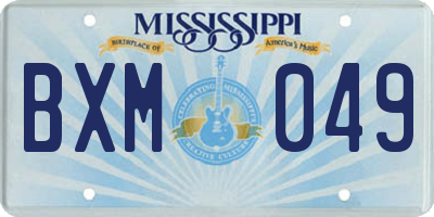 MS license plate BXM049