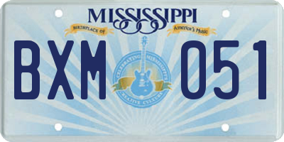 MS license plate BXM051