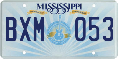 MS license plate BXM053