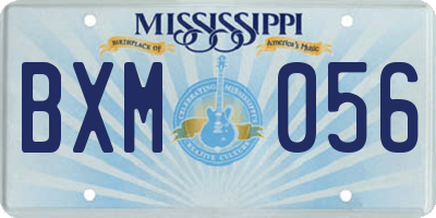 MS license plate BXM056