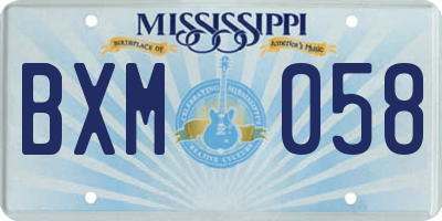 MS license plate BXM058