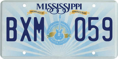 MS license plate BXM059