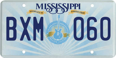 MS license plate BXM060