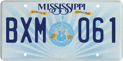 MS license plate BXM061