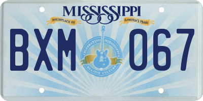 MS license plate BXM067