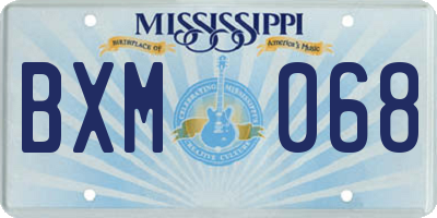 MS license plate BXM068