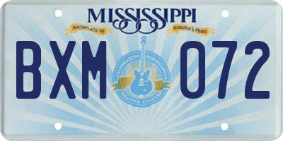 MS license plate BXM072