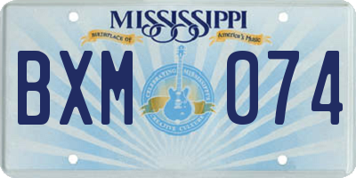 MS license plate BXM074