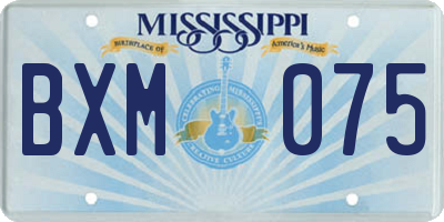 MS license plate BXM075