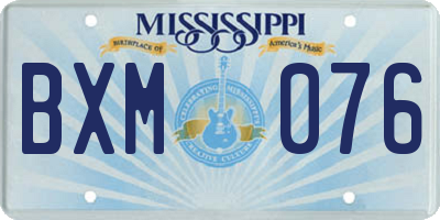 MS license plate BXM076