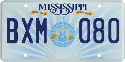 MS license plate BXM080