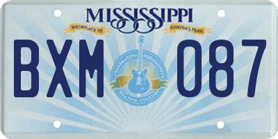 MS license plate BXM087