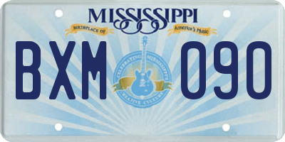 MS license plate BXM090