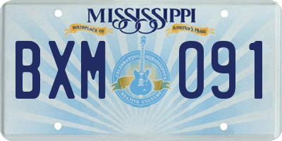 MS license plate BXM091