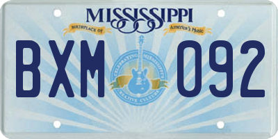 MS license plate BXM092
