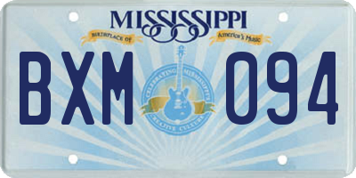 MS license plate BXM094