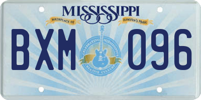 MS license plate BXM096