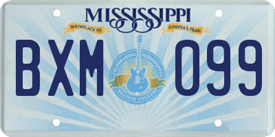 MS license plate BXM099