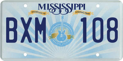 MS license plate BXM108