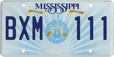 MS license plate BXM111
