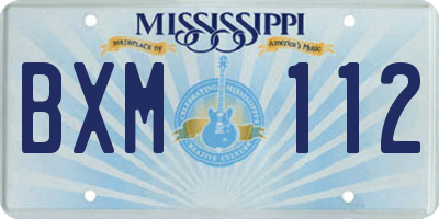 MS license plate BXM112