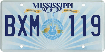 MS license plate BXM119