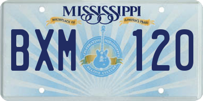 MS license plate BXM120