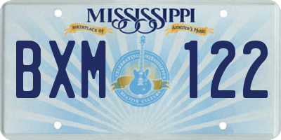 MS license plate BXM122