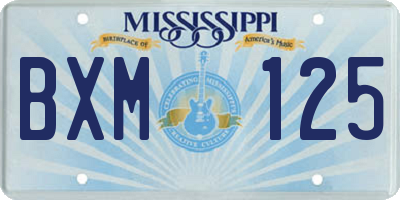 MS license plate BXM125