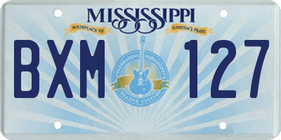 MS license plate BXM127