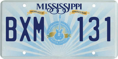 MS license plate BXM131