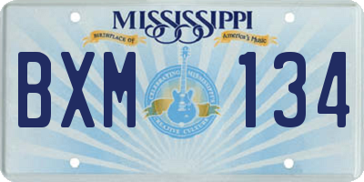 MS license plate BXM134