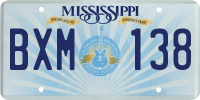 MS license plate BXM138