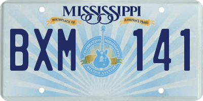 MS license plate BXM141