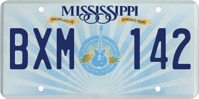MS license plate BXM142