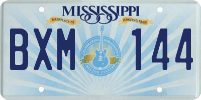 MS license plate BXM144