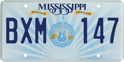 MS license plate BXM147