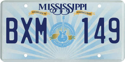 MS license plate BXM149