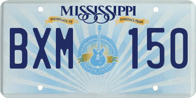 MS license plate BXM150
