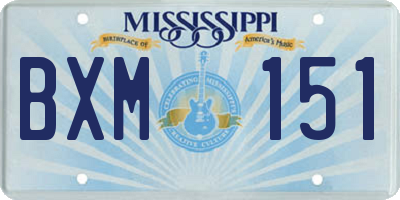 MS license plate BXM151