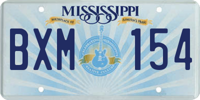 MS license plate BXM154