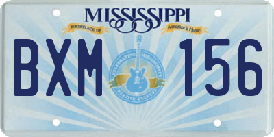 MS license plate BXM156