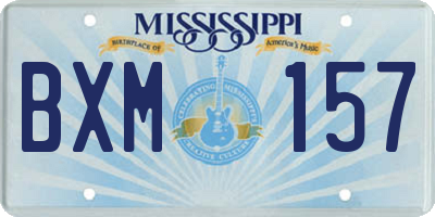 MS license plate BXM157