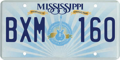 MS license plate BXM160