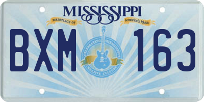 MS license plate BXM163