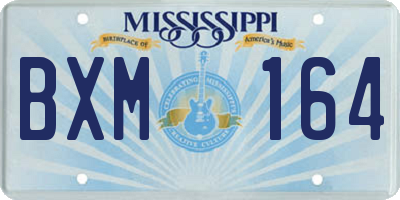 MS license plate BXM164