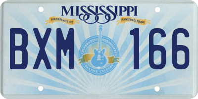 MS license plate BXM166