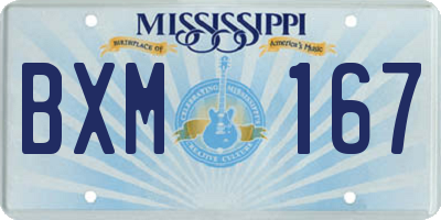 MS license plate BXM167