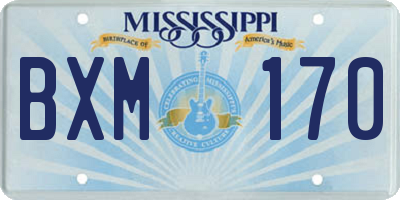 MS license plate BXM170