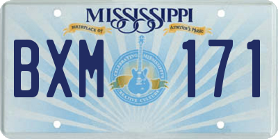 MS license plate BXM171